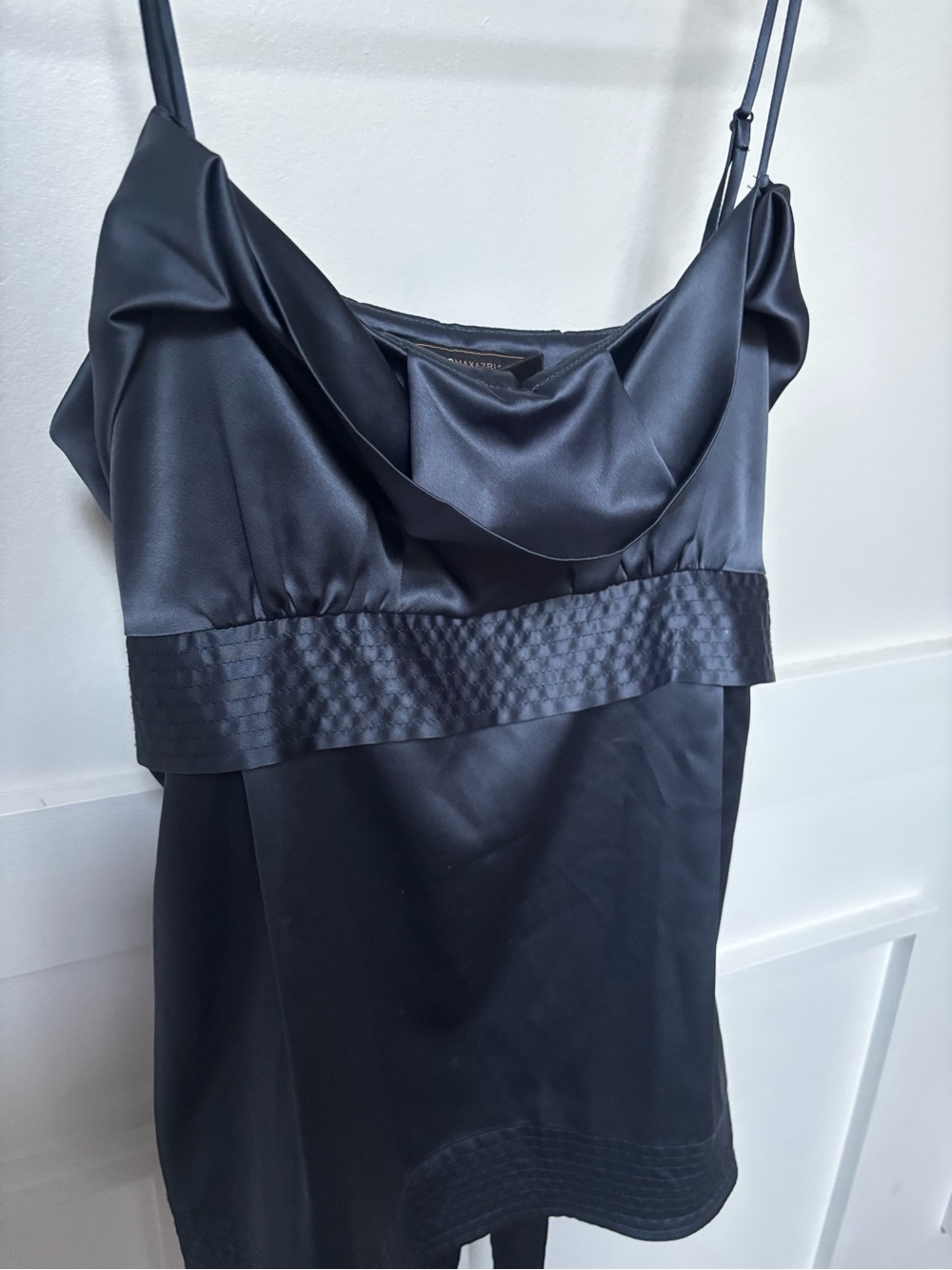 BCBGMAXAZRIA satin camisole top dark blue Y2K